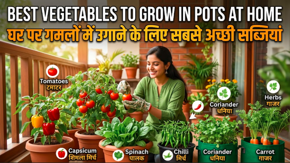 Best Vegetables to Grow in Pots at Home घर पर गमलों में उगाने के लिए सबसे अच्छी सब्जियां