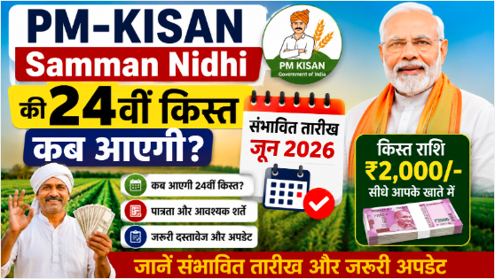 PM-KISAN Samman Nidhi की 24वीं किस्त कब आएगी जानें संभावित तारीख और जरूरी अपडेट